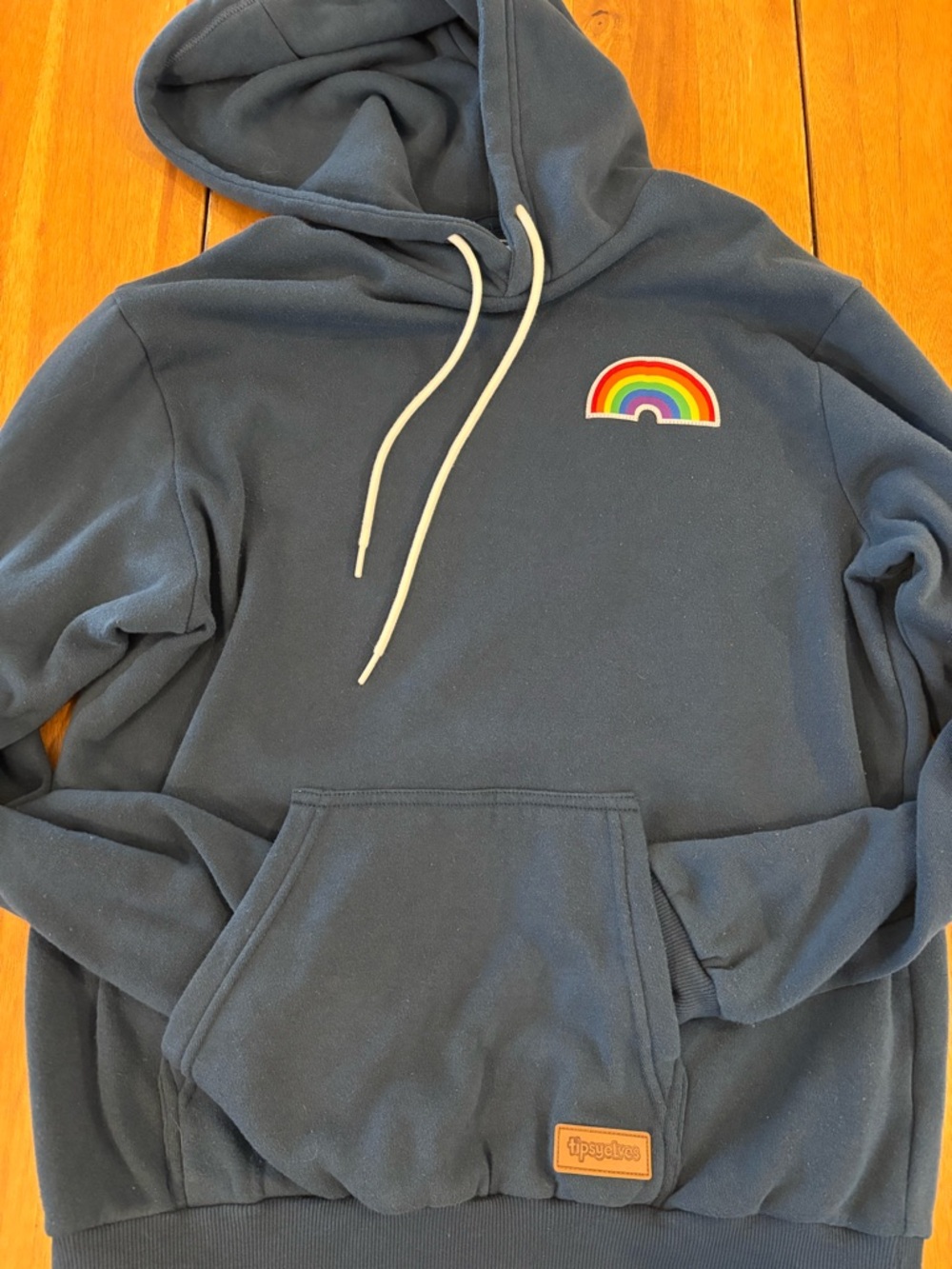 Navy Hoodie with Rainbow Patch